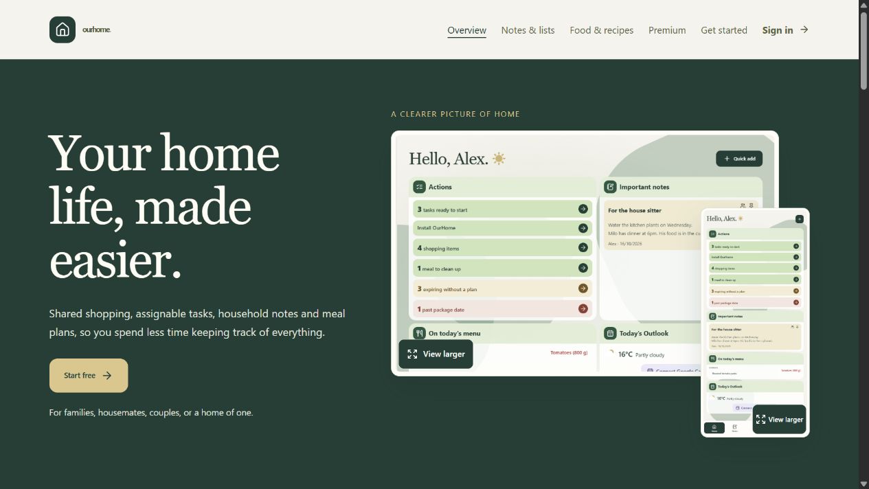 Our Home household organisation app